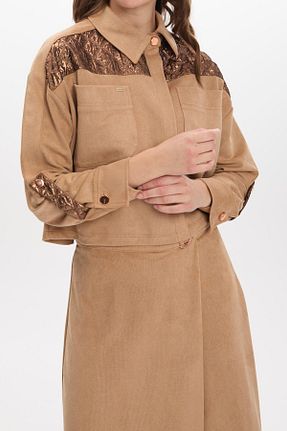 ست بالاتنه و پائین تنه بژ زنانه بافتنی Zühre - کد 881450031