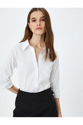 پیراهن سفید زنانه اسلیم Koton - کد 881431323