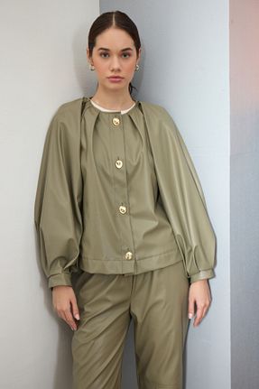 کت سبز زنانه Relaxed Birgül Bektaş - کد 881394857