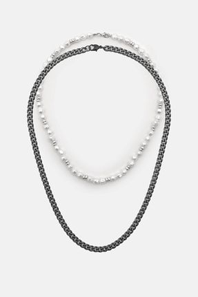 گردنبند جواهر طوسی زنانه اکریلیک Pull & Bear - کد 881434469