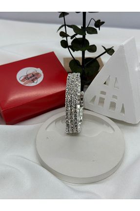 دستبند جواهر متالیک زنانه زیرکن KUMRU BİJUTERİ - کد 881407801