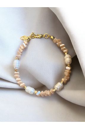 دستبند مروارید بژ مروارید آب شیرین AURA GARDEN - کد 881460918