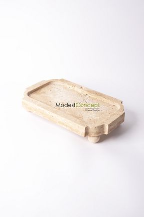 کاسه و بشقاب دکوراتیو بژ Mermer Modestmar - کد 880930182