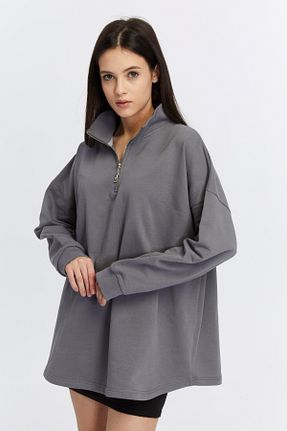 سوئیشرت طوسی زنانه ساده BASICA - کد 881506519