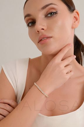 دستبند استیل (فولاد) طلائی زنانه استیل ضد زنگ VIALOSA - کد 847678577