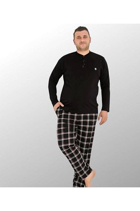 ست لباس راحتی مشکی مردانه پنبه ای Pijamoni - کد 881510139