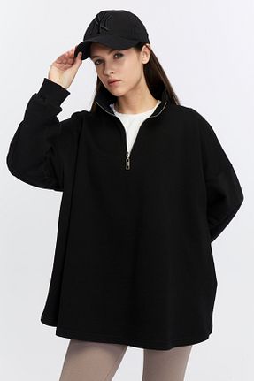 سوئیشرت مشکی زنانه ساده BASICA - کد 881507499