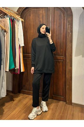 ست بالاتنه و پائین تنه مشکی زنانه بافتنی TANISA - کد 881594354