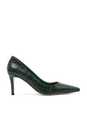 کفش پاشنه بلند کلاسیک سبز زنانه چرم Bueno Shoes - کد 881633808