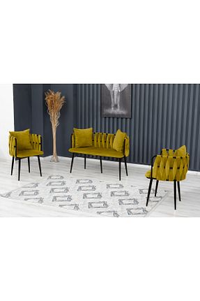 ست مبلمان چای خوری زرد Rozexi - کد 872088628