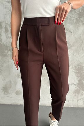 شلوار قهوه ای زنانه پنبه پلی استر macharel jeans - کد 881656759