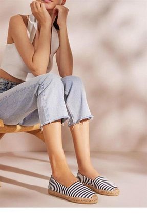 کفش اسپادریل سرمه ای زنانه چرم خالص Su Espadril - کد 731528713