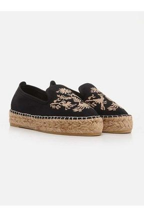 کفش اسپادریل مشکی زنانه چرم خالص Su Espadril - کد 750868343