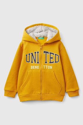 سوئیشرت زرد بچه گانه چاپی Benetton - کد 881652831