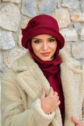 کلاه زرشکی زنانه پنبه ای Aişe Tesettür - کد 878393920