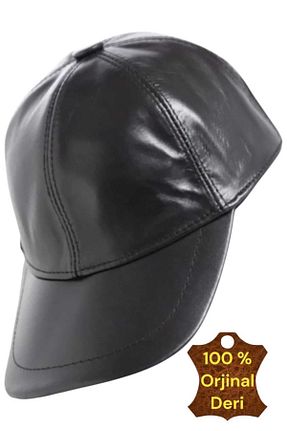 کلاه مشکی زنانه چرم خالص Trenderrs - کد 881659209