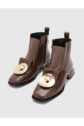بوت / نیم بوت مشکی زنانه چرم لاکی İlvi - کد 881660215