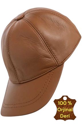 کلاه قهوه ای زنانه چرم خالص Uniquetrenders - کد 881667537