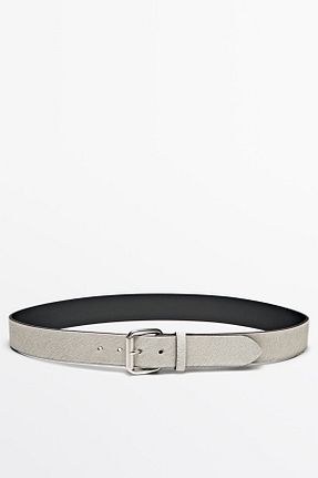 کمربند سفید زنانه چرم خالص Massimo Dutti - کد 881667383