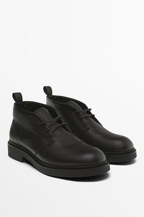 بوت / نیم بوت قهوه ای مردانه چرم خالص Massimo Dutti - کد 881667032