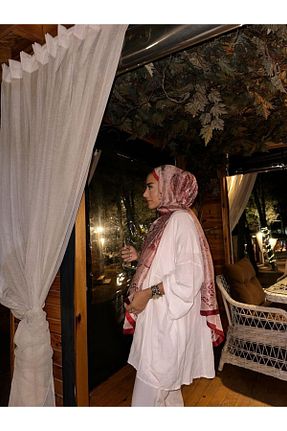 شال زرشکی زنانه ابریشم diorel - کد 881672755
