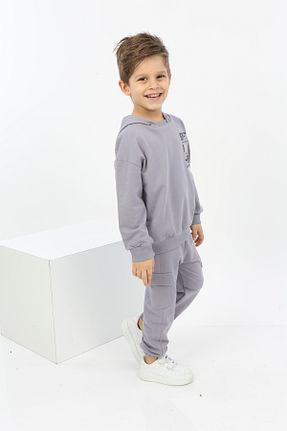 ست بالاتنه و پائین تنه طوسی بچه گانه بافتنی Toontoy - کد 238710715