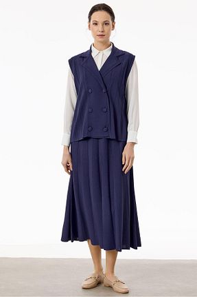 ست بالاتنه و پائین تنه حجاب سرمه ای زنانه Relaxed Tığ Triko - کد 881672904