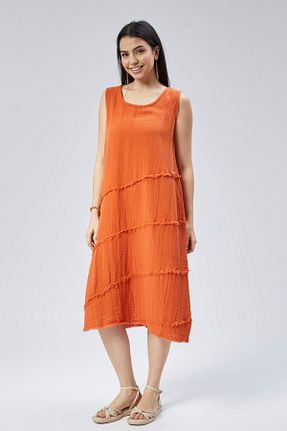 لباس نارنجی زنانه بافتنی Türkiş Otantik - کد 881692918