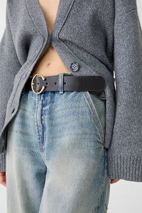 کمربند مشکی زنانه پلی اورتان Stradivarius - کد 881682232