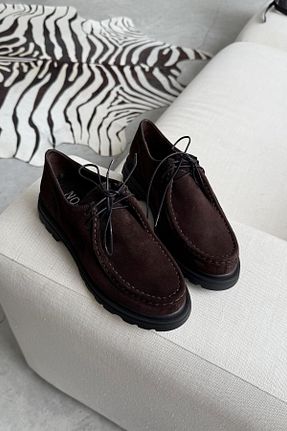 کفش لوفر قهوه ای زنانه جیر nope21shoess - کد 881682381