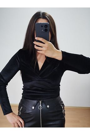 بلوز مشکی زنانه ساده my mınnos - کد 881680667