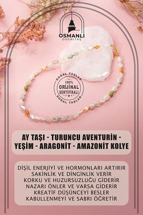 گردنبند جواهر رنگی زنانه سنگ OSMANLI DOĞAL TAŞ - کد 677989514