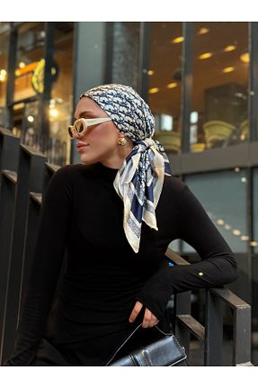 شال سرمه ای زنانه پلی ساتن diorel - کد 881689340