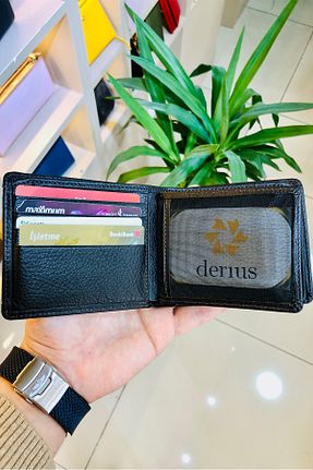 کیف پول قهوه ای مردانه سایز متوسط derius - کد 716026511