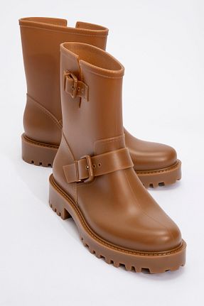 بوت / نیم بوت قهوه ای زنانه پاشنه تخت luvishoes - کد 881693877