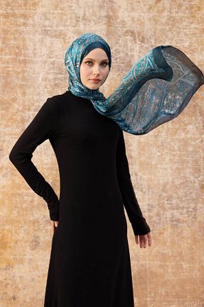 شال آبی زنانه پنبه پلی استر İpekhan - کد 878837621