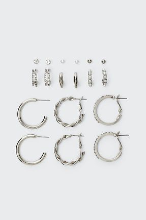 گوشواره جواهر طوسی منجق Stradivarius - کد 327324284