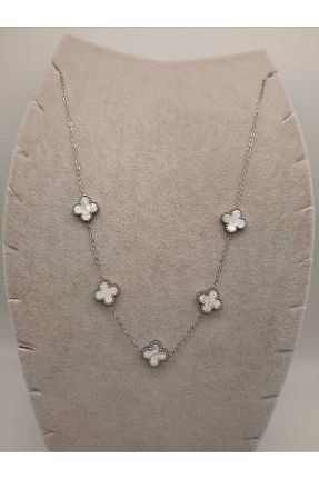 گردنبند استیل ( فولاد ) سفید زنانه استیل (فولاد) TLSMACCESORIES - کد 881743030