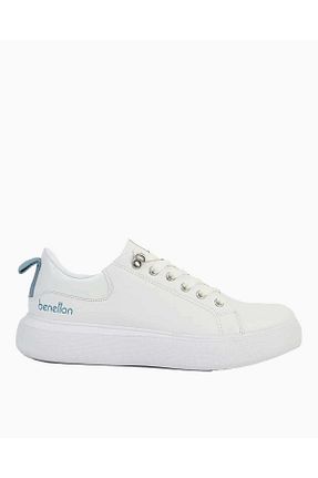 کفش اسنیکر سفید زنانه بند دار Benetton - کد 881745918