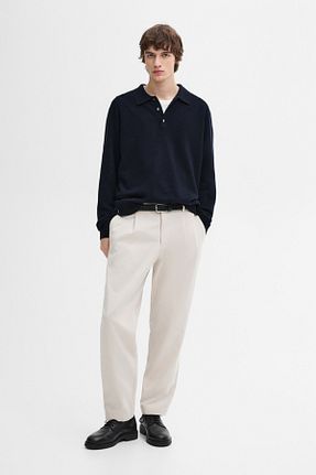 پلیور سرمه ای مردانه ساده Massimo Dutti - کد 881746336