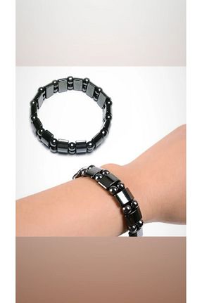 دستبند جواهر طوسی زنانه سنگ طبیعی tuba tesbih gümüş - کد 881754180
