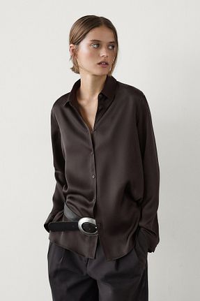 پیراهن قهوه ای زنانه رگولار Massimo Dutti - کد 879278583