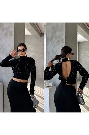 پلیور مشکی زنانه اورسایز Etiket moda - کد 881767562