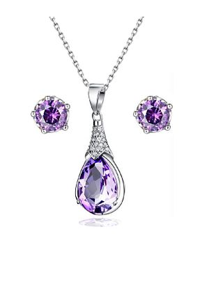 ست نقره زنانه زیرکن Brezza Lusso Jewelry - کد 35288541