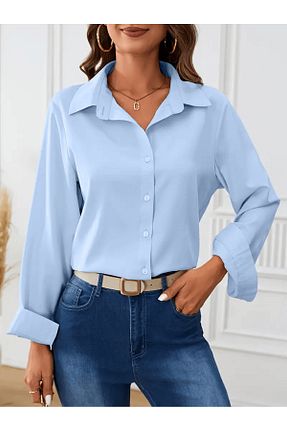 پیراهن آبی زنانه رگولار Moda Monisa - کد 881804203