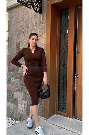 لباس قهوه ای زنانه تریکو Butik - کد 881807057