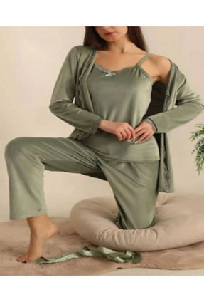 ست لباس راحتی سبز زنانه ساده MODA - کد 881838327