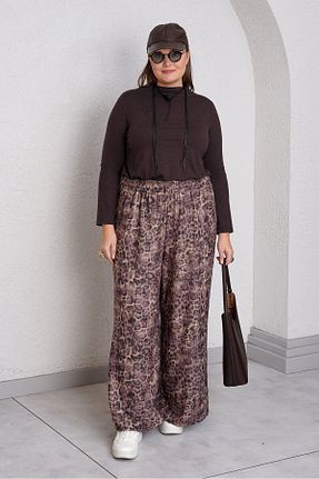 شلوار قهوه ای زنانه پاچه گشاد Büyük Moda - کد 871315380