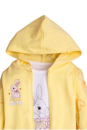 بادی و سرهمی نوزادی زرد بچه گانه پنبه ای Chicsy Baby - کد 881860465