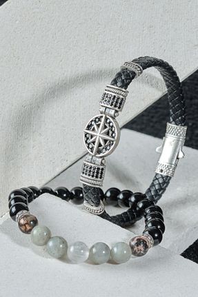 دستبند جواهر مشکی زنانه سنگ طبیعی Ssilhoutte Doğaltaş - کد 881873531